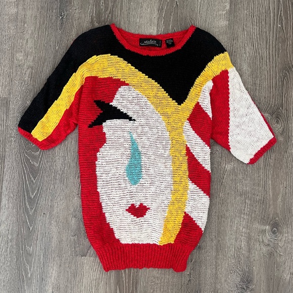 Malain Sweaters - Colorful Abstract Face Sweater